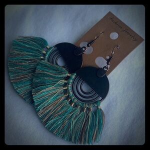 🌻3/$20🌻 Turquoise and brown tassel earrings